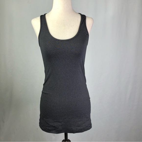 Lululemon cool racerback tank Grey black stripe - Picture 1 of 7